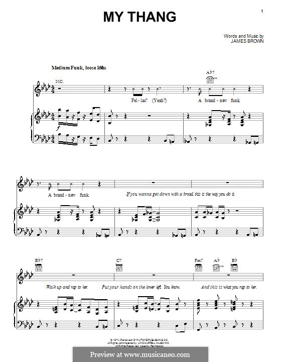 My Thang: Für Stimme und Klavier (oder Gitarre) by James Brown