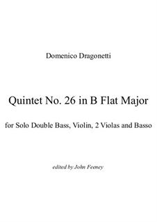 Quintet No.26 in B Flat Major: Vollpartitur by Domenico Dragonetti