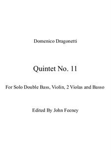 Quintet No.11 in E Minor: Vollpartitur by Domenico Dragonetti