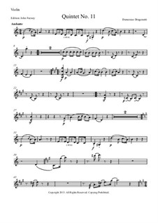 Quintet No.11 in E Minor: Violinstimme by Domenico Dragonetti