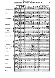 Orpheus in der Unterwelt. Ouvertüre zu Oper von J. Offenbach: Vollpartitur by Carl Binder