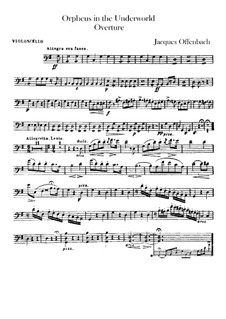 Orpheus in der Unterwelt. Ouvertüre zu Oper von J. Offenbach: Cellostimme by Carl Binder
