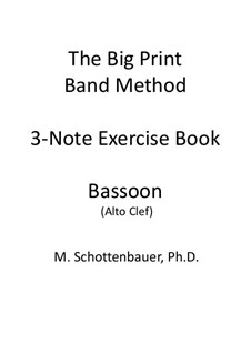 3-Noten Übung Heft: Fagott (Altschlüssel) by Michele Schottenbauer