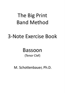 3-Noten Übung Heft: Fagott (Tenorschlüssel) by Michele Schottenbauer