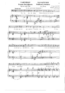 Akt III. Romanze von Wolfram: Für Stimme und Klavier by Richard Wagner