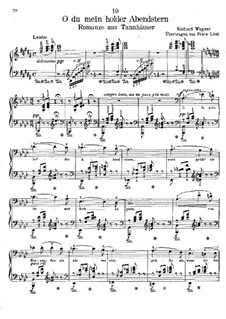 O du mein holder Abendstern: TaFür Klavier (Version von F. Liszt) by Richard Wagner