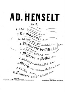 Zehn Klavierstücke, Op.13: Vollsammlung by Adolf von Henselt