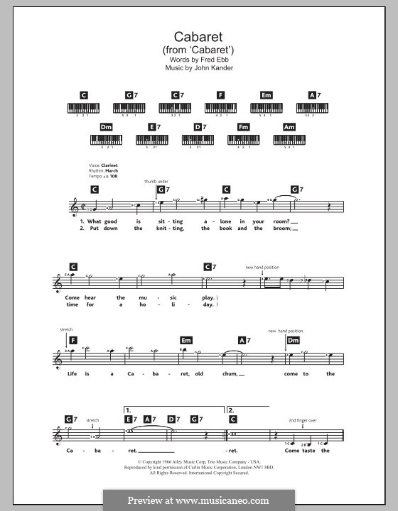Cabaret (Liza Minnelli): Für Keyboard by John Kander