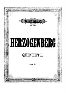 Quintett für Klavier und Blasinstrumente, Op.43: Vollpartitur by Heinrich von Herzogenberg