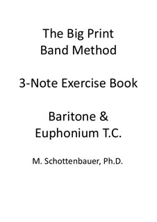 3-Noten Übung Heft: Bariton und Euphonium (3-Ventil) Violinschlüssel by Michele Schottenbauer
