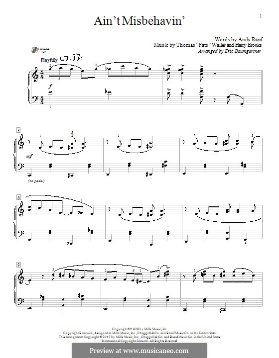 Ain't Misbehavin': Für Klavier by Fats Waller, Harry Brooks