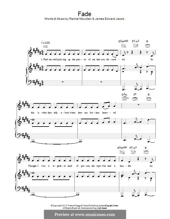 Fade (Jakwob): Für Stimme und Klavier (oder Gitarre) by Rachel Moulden, James Edward Jacob