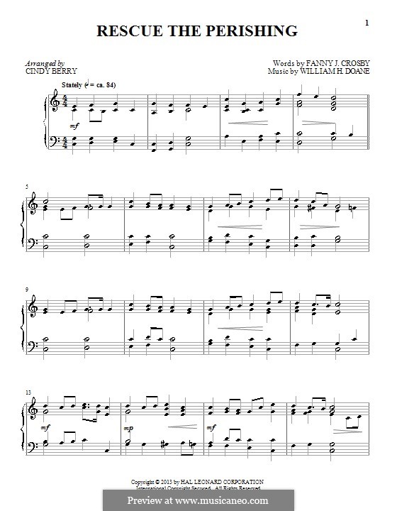 Rescue the Perishing: Für Klavier by William Howard Doane