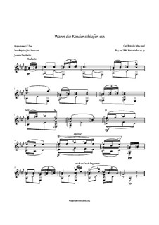 Wann die Kinder schlafen ein, Op.37 Nr.5: Für Gitarre by Carl Reinecke