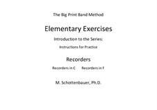 Elementary Exercises. Introduction and Instructions for Practice: Recorders by Michele Schottenbauer