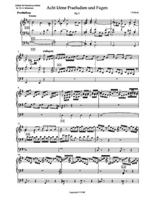 Kleine Präludien und Fugen: Prelude and Fugue in G Major, for accordion (or bayan), BWV 557 by Johann Sebastian Bach