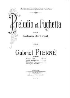 Drei Stücke für Klavier, Op.40: Präludium und Fughetta für Blasinstrumente – Fagottstimmen by Gabriel Pierné