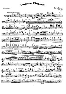 Ungarische Rhapsodie für Cello und Klavier, Op.68: Solostimme by David Popper