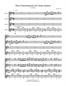 Three Entertainments: No.3 Fiesta, for four guitars – score and parts by Kevin Love