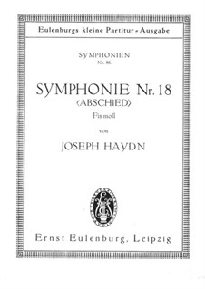 Sinfonie Nr.45 in fis-Moll 'Abschied', Hob.I/45: Partitur by Joseph Haydn