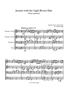Jeanie with the Light Brown Hair: Für Blechblasquartett by Stephen Foster