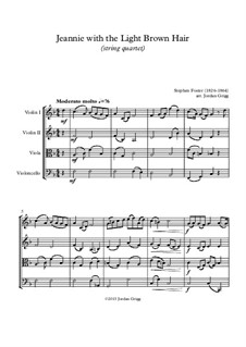 Jeanie with the Light Brown Hair: Für Streichquartett by Stephen Foster