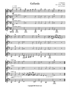 Gallarda (Guitar Quartet) - Score and Parts: Gallarda (Guitar Quartet) - Score and Parts by Alonso Mudarra