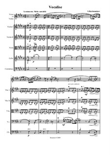 Vocalise, Op.34 No.14: For soprano and string orchestra - score, parts by Sergei Rachmaninoff
