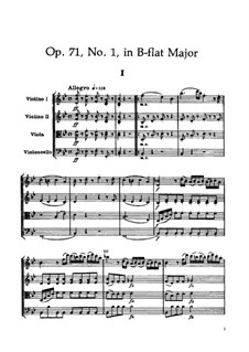 Streichequartett Nr.54 in B-Dur, Hob.III/69 Op.71 No.1: Partitur by Joseph Haydn