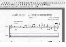 Arie mit Variationen Nr.2, Op.22: Für Gitarre by Giulio Regondi