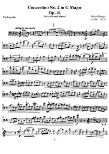 Concertino für Cello und Klavier Nr.2, Op.41: Solostimme by Julius Klengel