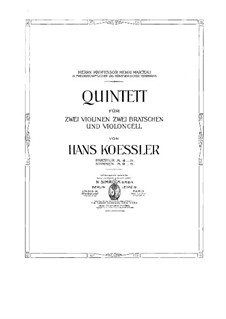 Streichquintett: Violinstimme I by Hans Kössler