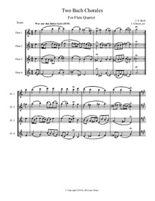 Wer nur den lieben Gott and Ich danke dir lieber Herr: Für Flötenquartett by Johann Sebastian Bach