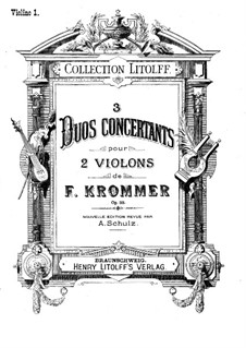 Drei Konzert-Duos für zwei Violinen, Op.33: Violinstimme I by Franz Krommer