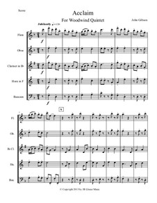 Acclaim for Woodwind Quintet: Acclaim for Woodwind Quintet by John Gibson