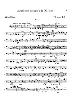 Spanische Sinfonie in D-Moll, Op.21: Cellostimmen by Édouard Lalo