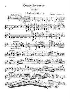 Russische Konzert, Op.29: Für Violine und Klavier by Édouard Lalo