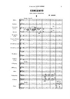 Klavierkonzert: Vollpartitur by Édouard Lalo