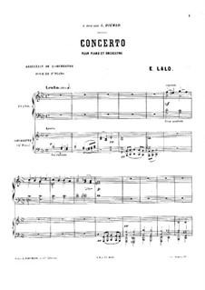 Klavierkonzert: Für zwei Klaviere, vierhändig by Édouard Lalo