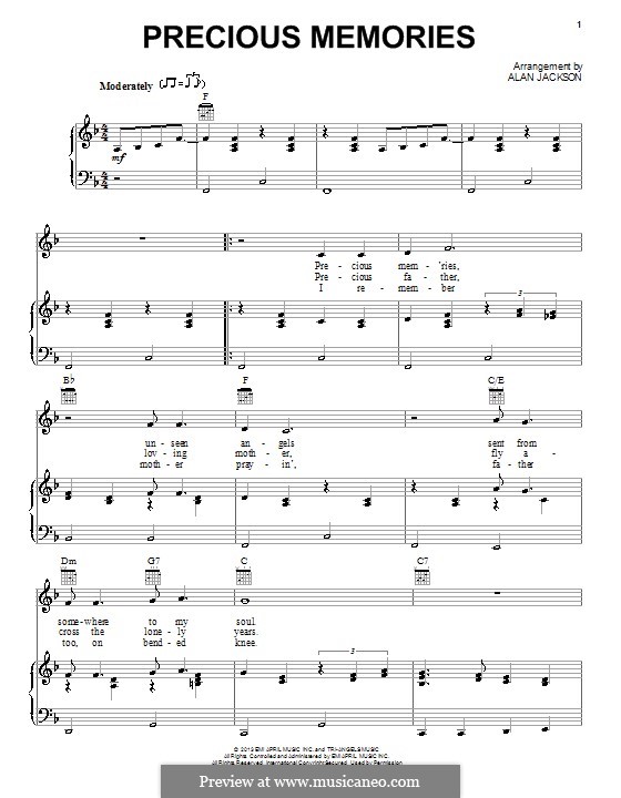 Precious Memories: Für Stimme und Klavier (oder Gitarre) by J. B. F. Wright