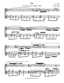 Arie: Version for violin and guitar – score and parts by Johann Sebastian Bach