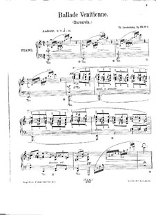 Souvenirs d'Italie, Op.39: No.1 Ballade Venitienne by Theodor Leschetizky