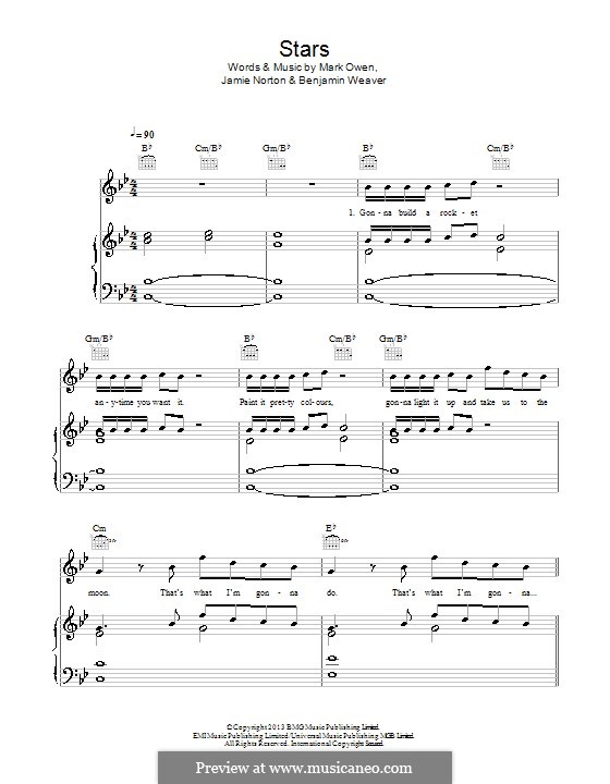 Stars: Für Stimme und Klavier (oder Gitarre) by Jamie Norton, Mark Owen, Benjamin Weaver