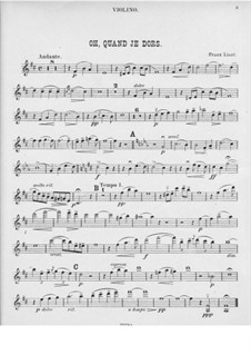 O komm im Traum, S.282: Für Klaviertrio – Violinstimme by Franz Liszt