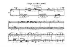 5 Simple pieces for piano: Tenth book No.1, MVWV 732 by Maurice Verheul