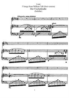 Drei Lieder aus 'Wilhelm Tell', S.292: Vollsammlung by Franz Liszt