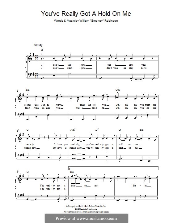 You've Really Got a Hold on Me: Für Klavier by Smokey Robinson