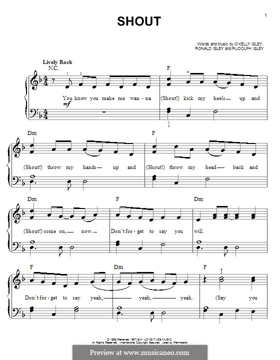 Shout (The Isley Brothers): Für Klavier by O'Kelly Isley, Ronald Isley, Rudolph Isley