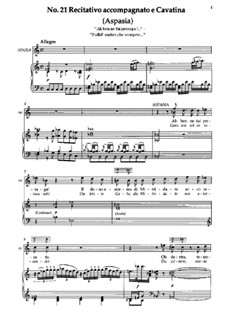 No.21 Recitativo accompagnato e Cavatina di Aspasia 'Ah Ben Ne Fui Presaga!': No.21 Recitativo accompagnato e Cavatina di Aspasia 'Ah Ben Ne Fui Presaga!' by Wolfgang Amadeus Mozart