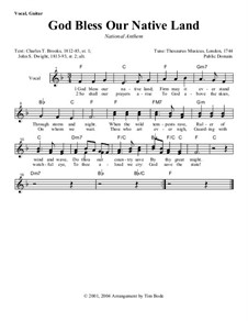 God Bless Our Native Land: Guitar lead sheets by Unknown (works before 1850)